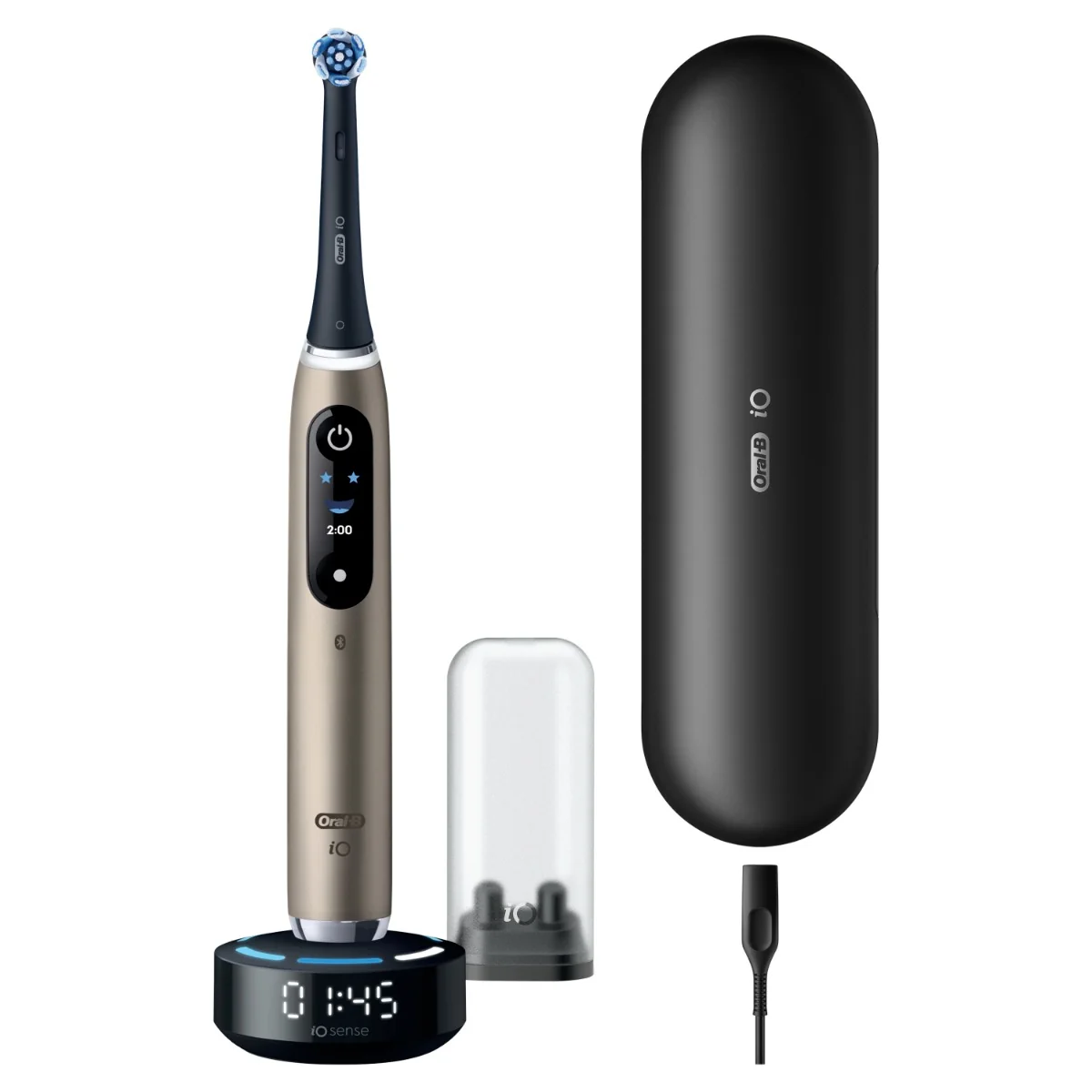 Oral-B iO10 elektrická zubná kefka Lunar Gold, 1 kefková hlava + 1 nabíjacie cestovné puzdro 1 set