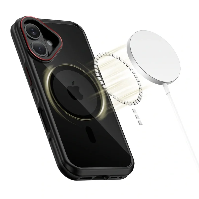 Tech-Protect MagHybrid MagSafe kryt na iPhone 17, čierny / červený