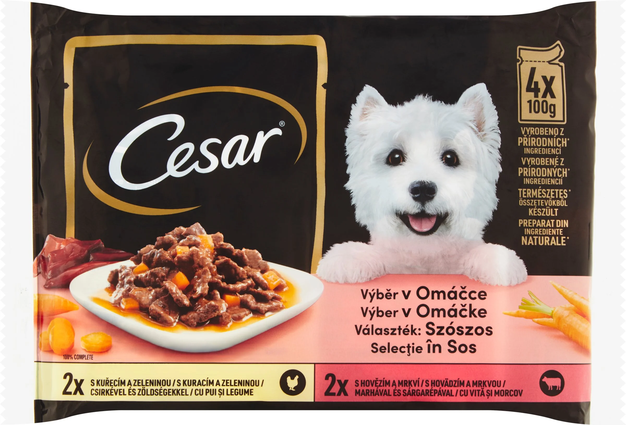 Cesar Kapsička Selection v Omáčke 4×100g 1×100 g