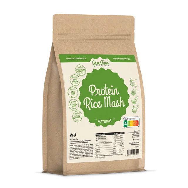 GreenFood Nutrition Protein Rice Mash natural 1×500 g, ryžová kaša