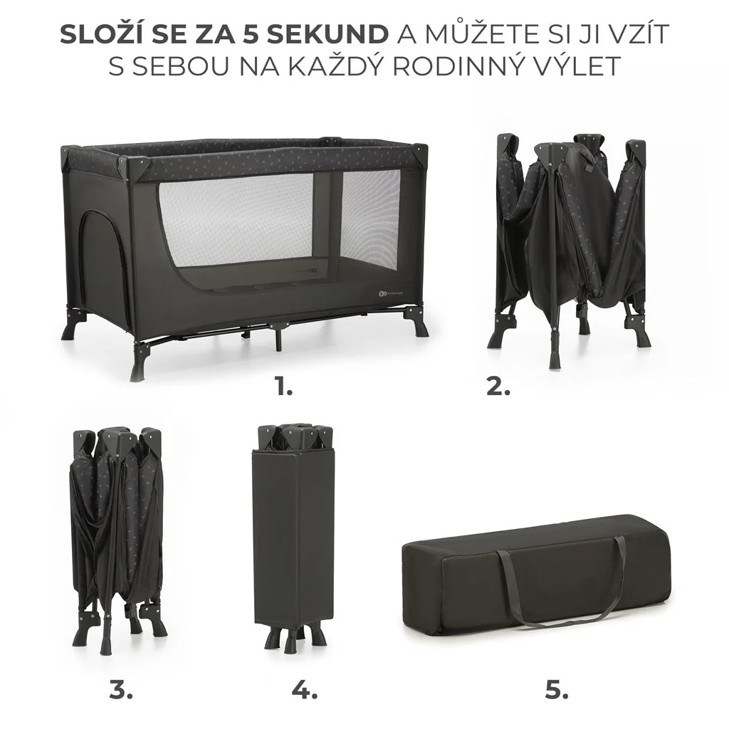Postieľka cestovná Joy Light grey