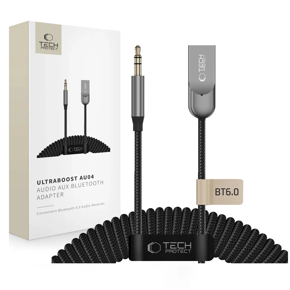 Tech-Protect AU04 Bluetooth audio adaptér, šedý