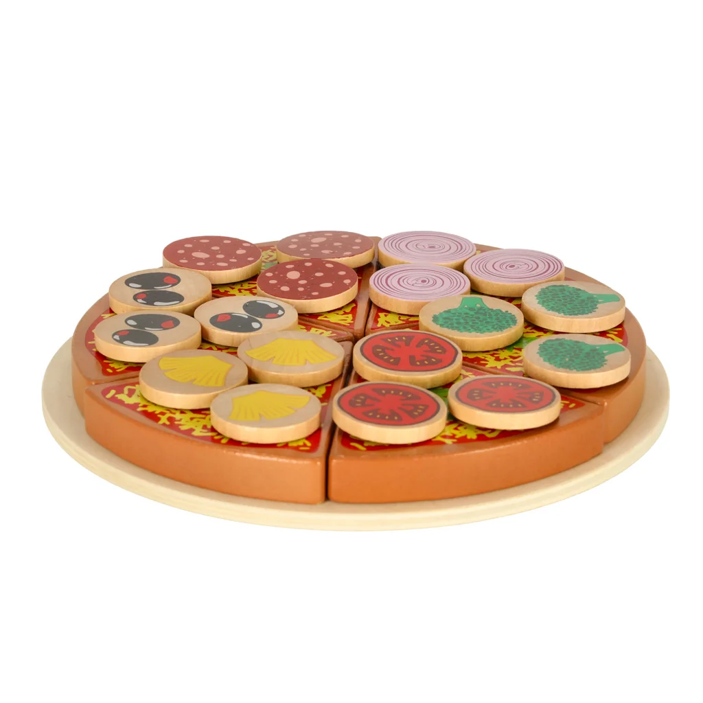 Drevený pizza set na krájanie – 27 dielov