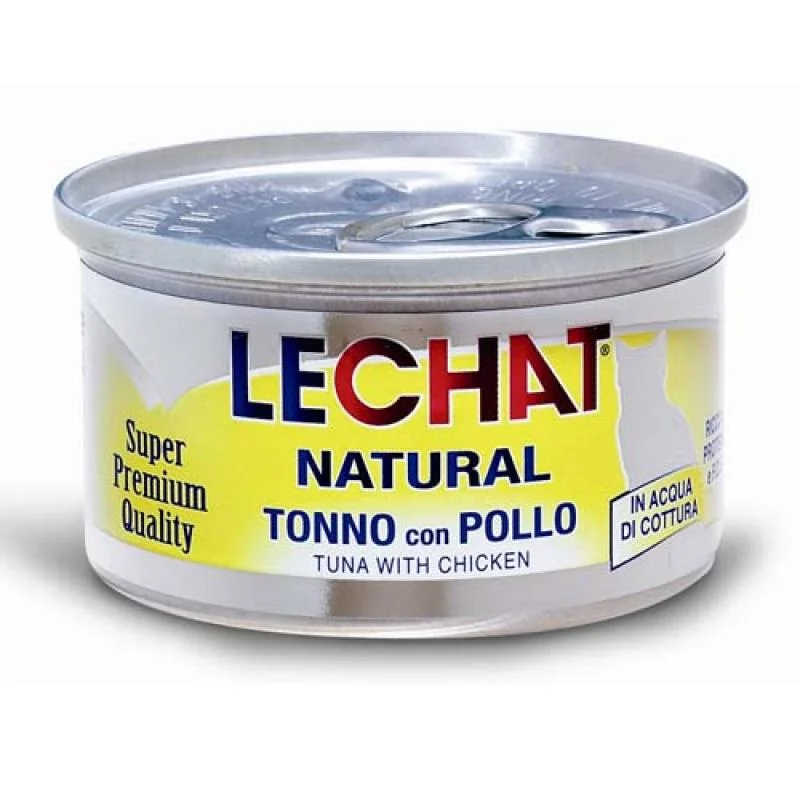 MONGE LECHAT NATURAL Tuniak s kuracím mäsom 80g superprémiová konzerva pre dospelé mačky