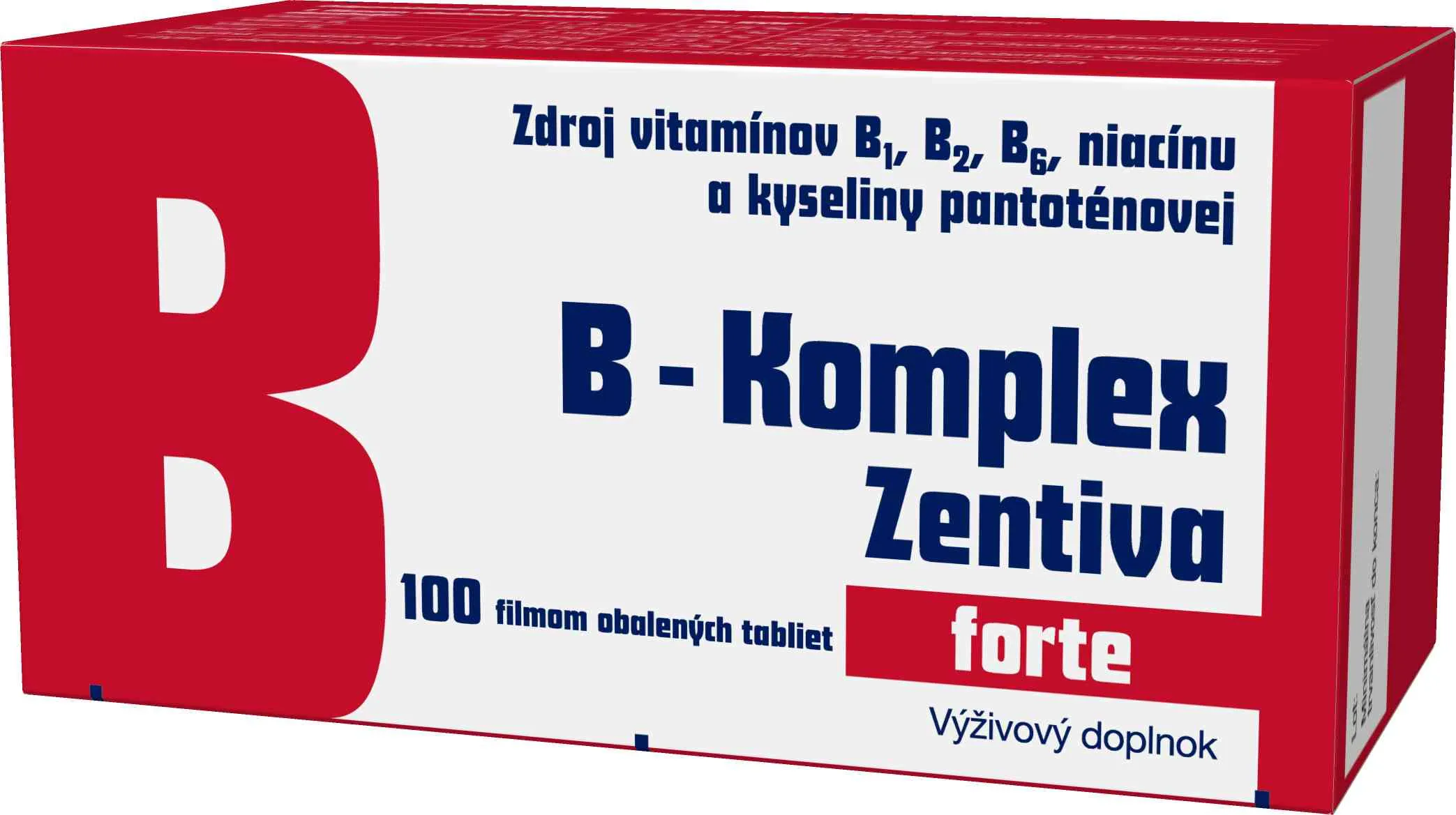 B-Komplex Zentiva forte 100 tbl 1×100 tbl, vitamín B