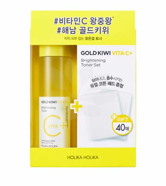 Holika Holika Darčeková sada rozjasňujúca pleťovej starostlivosti Gold Kiwi Vita C+ Brightening Toner Set 1×1 set, darčeková sada rozjasňujúca pleťovej starostlivosti
