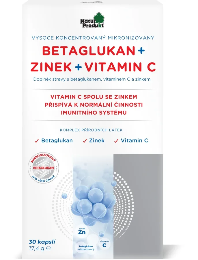 Naturprodukt Betaglukán + Zinok + Vitamín C