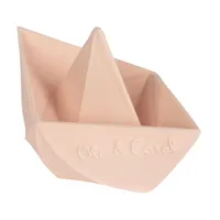 Oli&Carol Origami Boat Nude - hryzátko a hračka do vody v tvare loďky, farba Nude