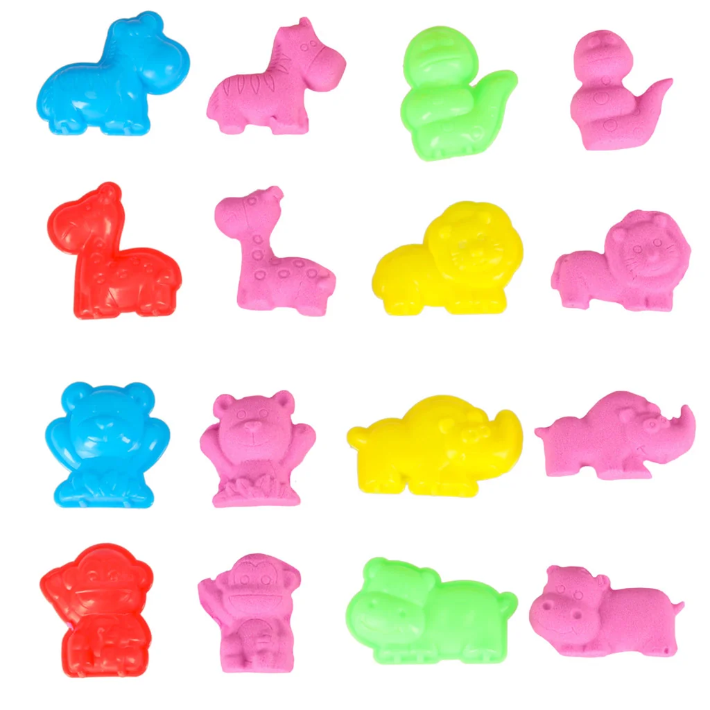 Kinetický piesok 1 kg ružový – 8 formičiek + nafuk. pieskovisko