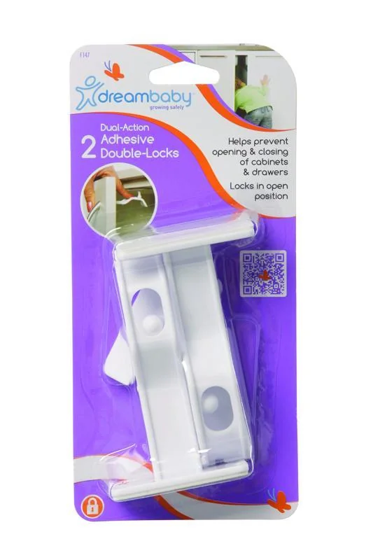 DREAMBABY Zámok na skrine posuvný 1×2 ks, biely