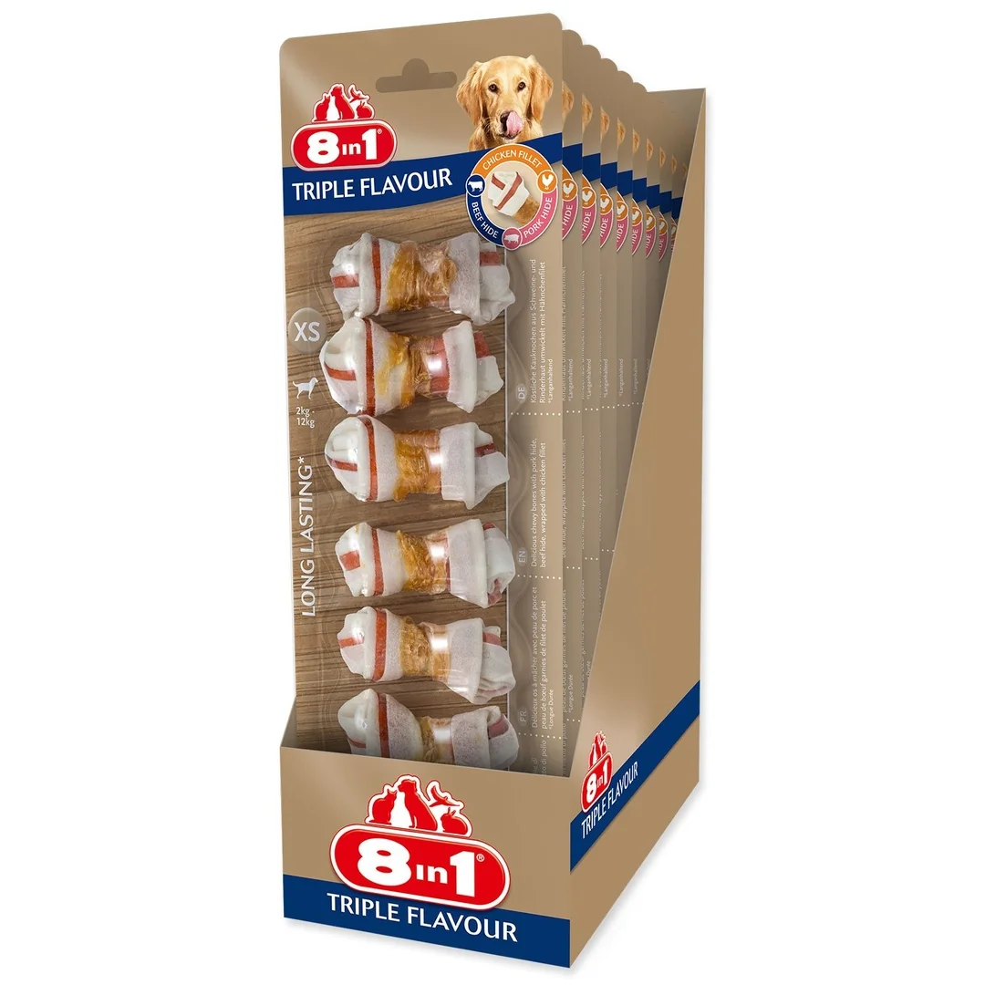 Pochúťka 8in1 Triple Flavour kosť žuvacia XS 7ks