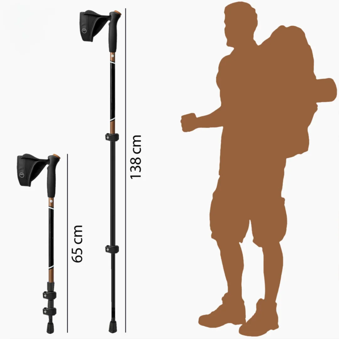 MG Nordic Walking trekingové palice 65 -138 cm, čierne