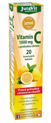 JutaVit Vitamín C 1000 mg 1×20 ks, šumivé tablety s príchuťou citróna