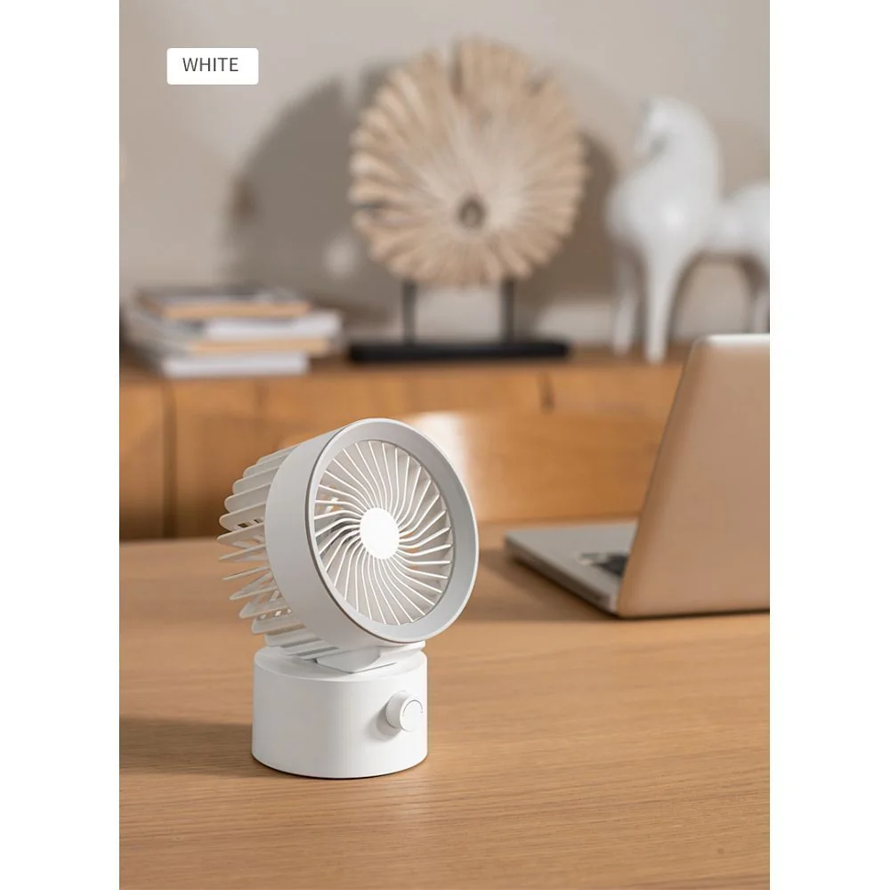 USB cyrkulačný ventilátor na stôl, biely