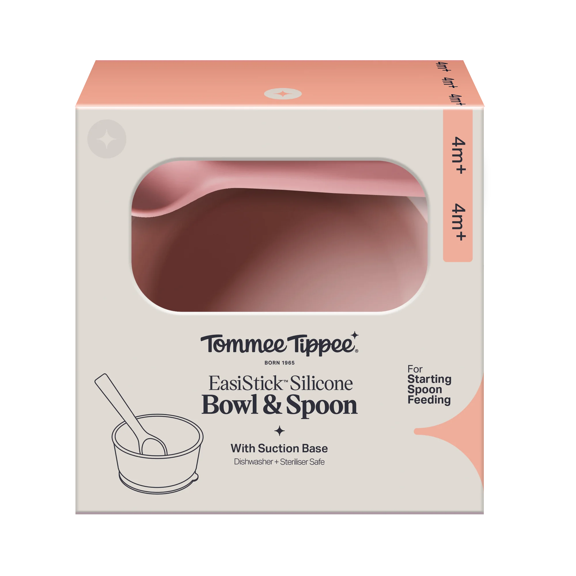 Tommee Tippee Silikón. miska s prísavkou a lyžičkou ružová 1 set