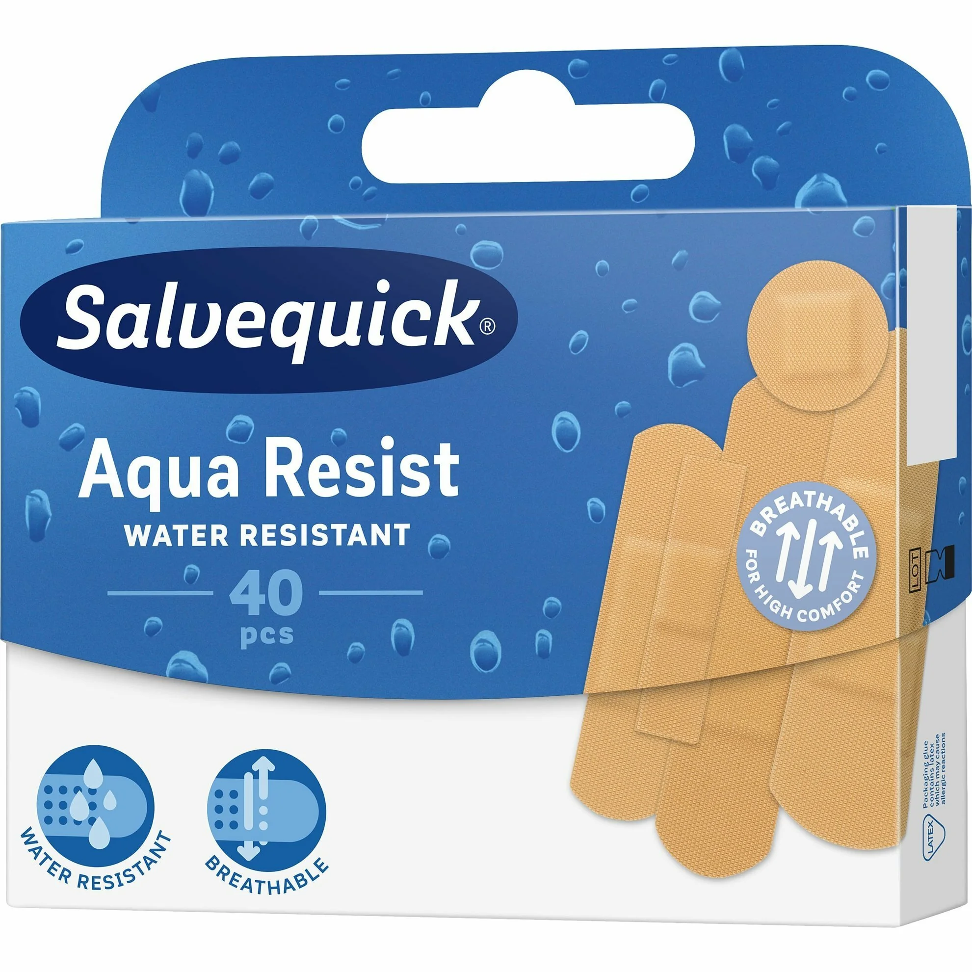 Salvequick Aqua Resist vodeodolné náplasti mix, 40 ks
