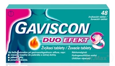 GAVISCON DUO EFEKT žuvacie tablety 1×48 tbl, liek