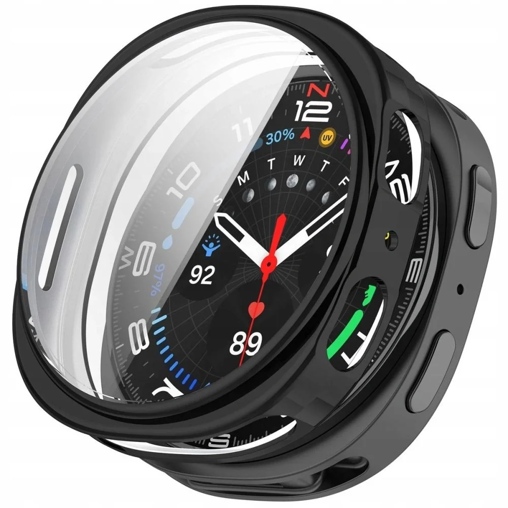 Tech-Protect Defense puzdro so sklom na Samsung Galaxy Watch 8 (40mm), čierne