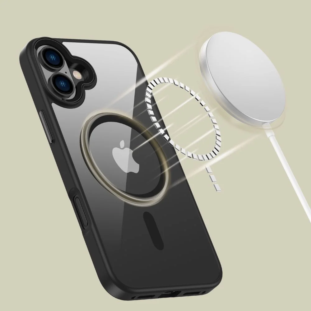 Tech-Protect Magmat MagSafe kryt na iPhone 16 Plus, čierny/priesvitný