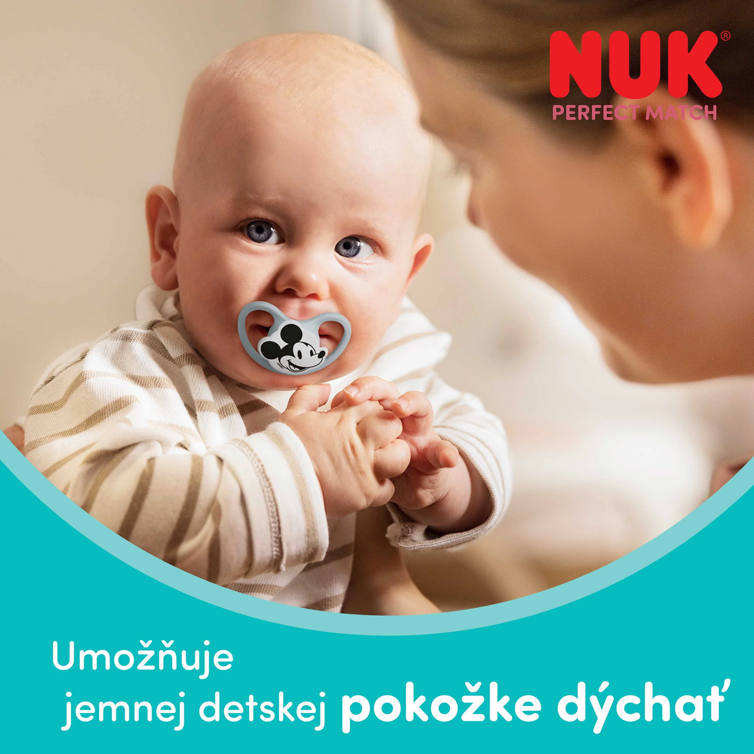 NUK cumlík Perfect Match AIR Mickey RED 0-6m 1 ks