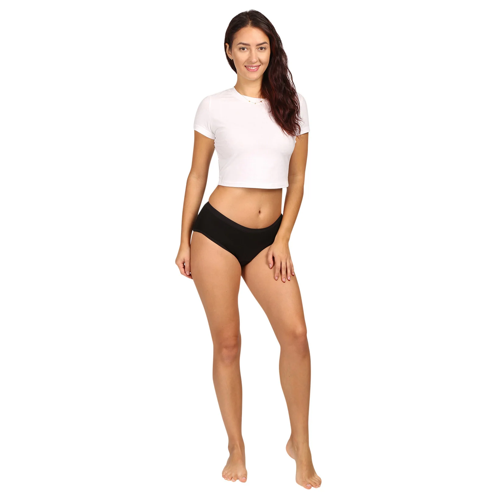 Menštruačné nohavičky čierne Cotton Midi Brief (LLUWCPMI) L
