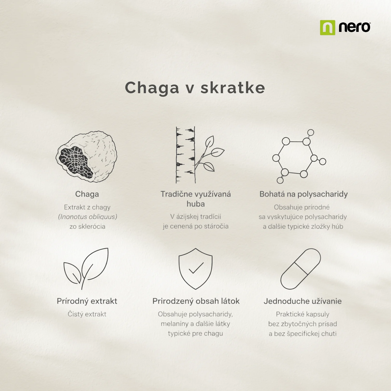 NERO Chaga 500 mg 120 kapsúl