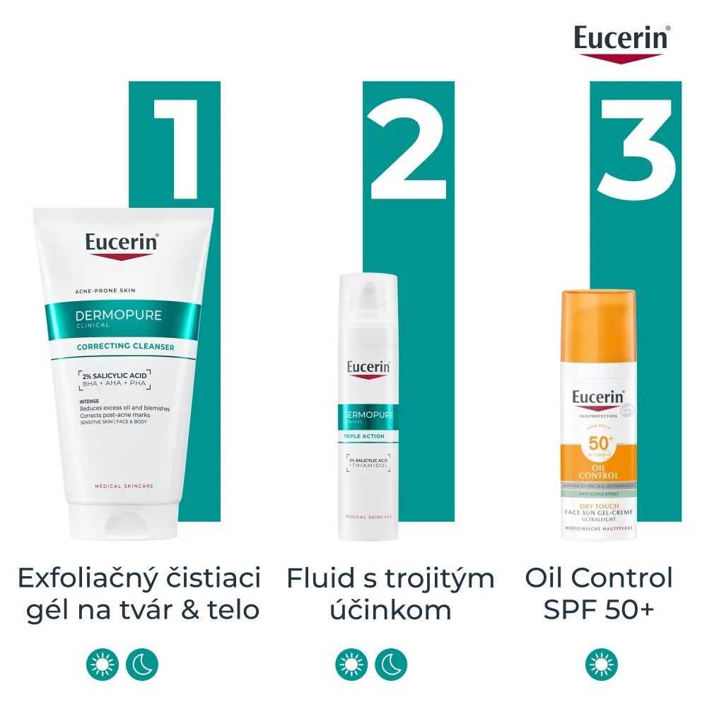 Eucerin DERMOPURE CLINICAL Exfoliačný čistiaci gél na tvár na tvár & telo 150 ml
