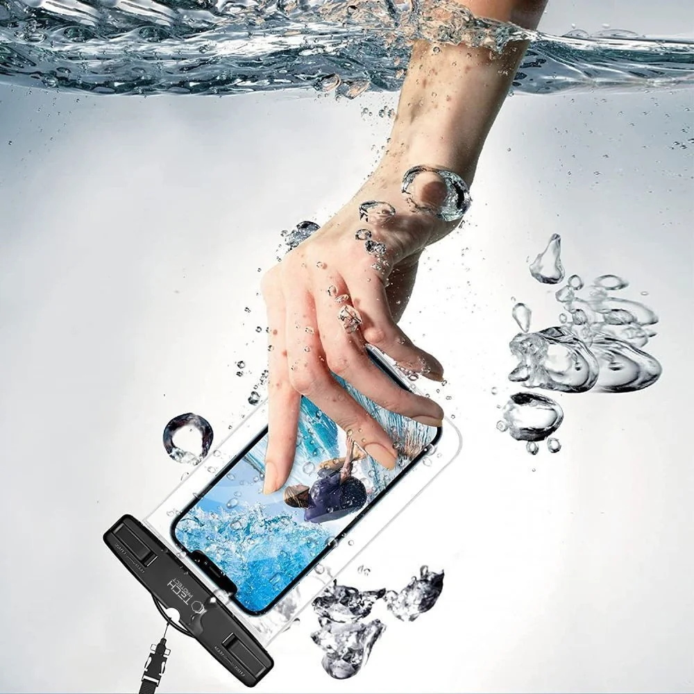 Tech-Protect UWC7 vodotesné puzdro na mobil 6.9'' čierne/oranžové