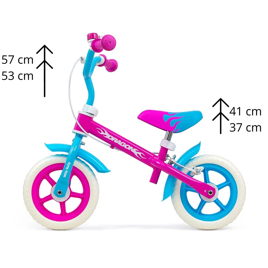 Detské odrážadlo kolo Milly Mally Dragon s brzdou Candy , 20C41652