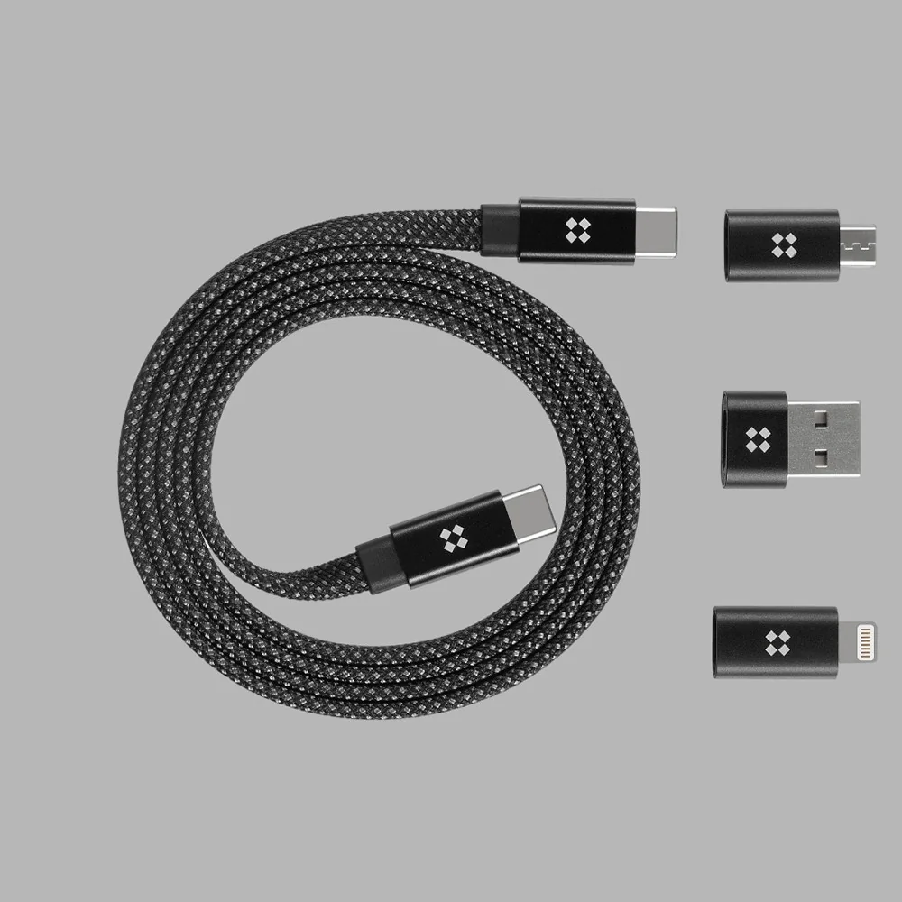 Magnetický Type-C kábel 240W - 1 m - Čierna 1 x 1m, opletený nylon