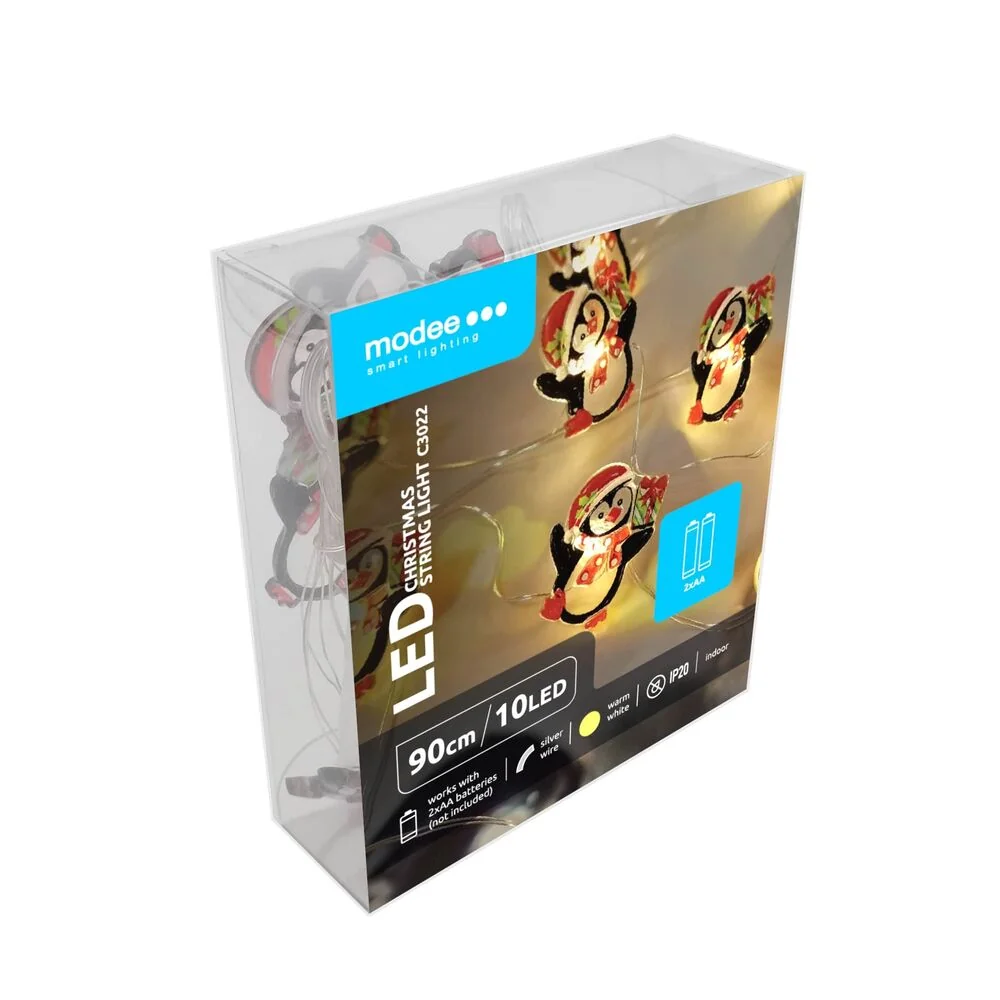 Modee Lighting LED dekorácia 10 LED 90cm tučniak 2xAA batérie