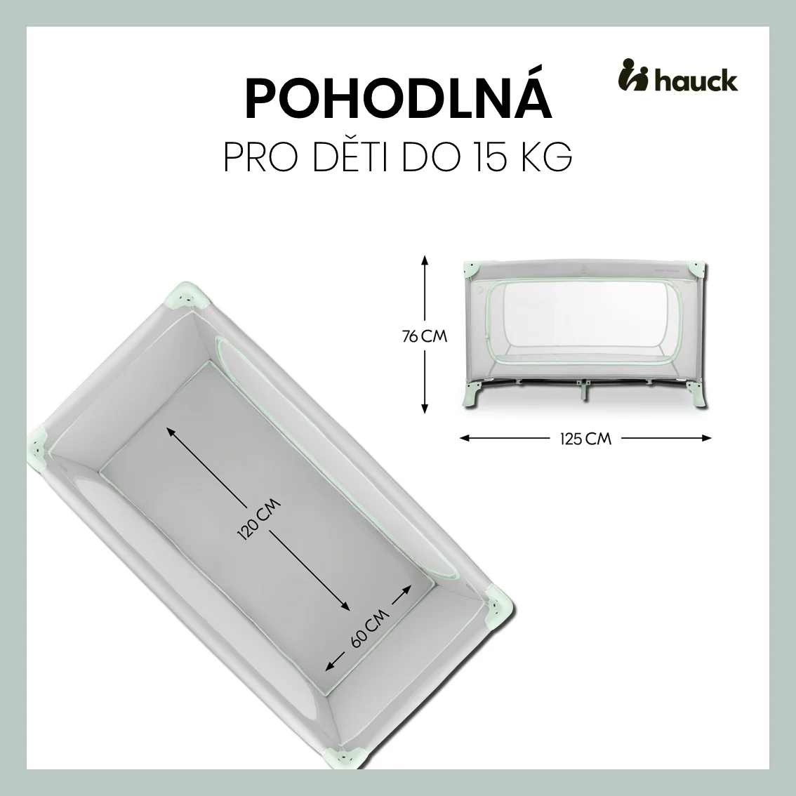 Hauck Dream N Play Plus cestovná postieľka Dusty Mint
