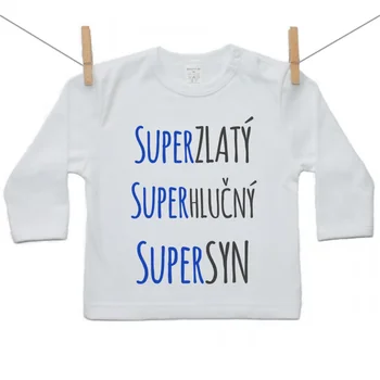 Boodyy Tričko s dlhým rukávom Super zlatý, super hlučný, super syn Veľkosť: 110