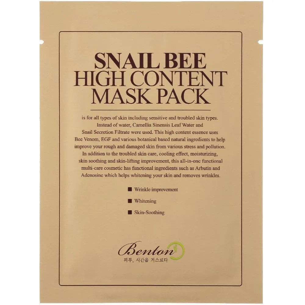 Benton Snail Bee High Content Mask Pack 20 g / 1 sheet
