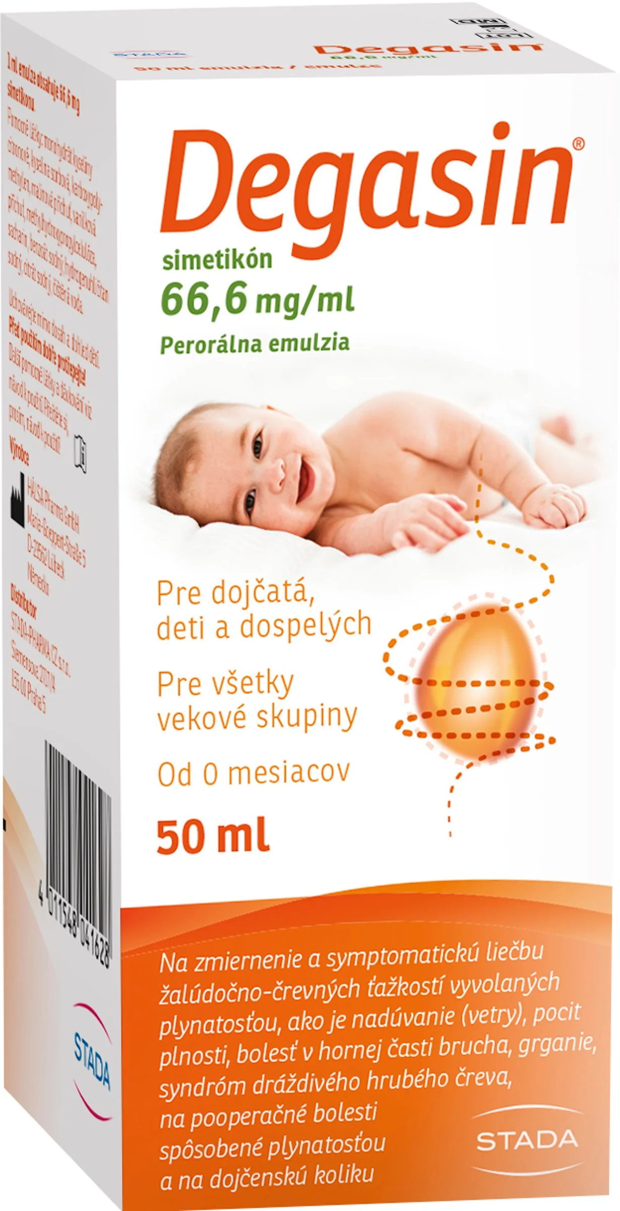 Degasin Simetikón 66,6 mg/ml 1×50 ml, perorálna emulzia