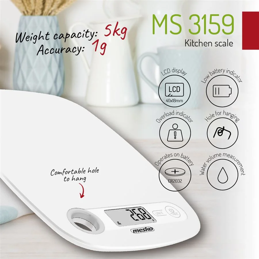 Kuchynská váha Mesko MS 3159 biela