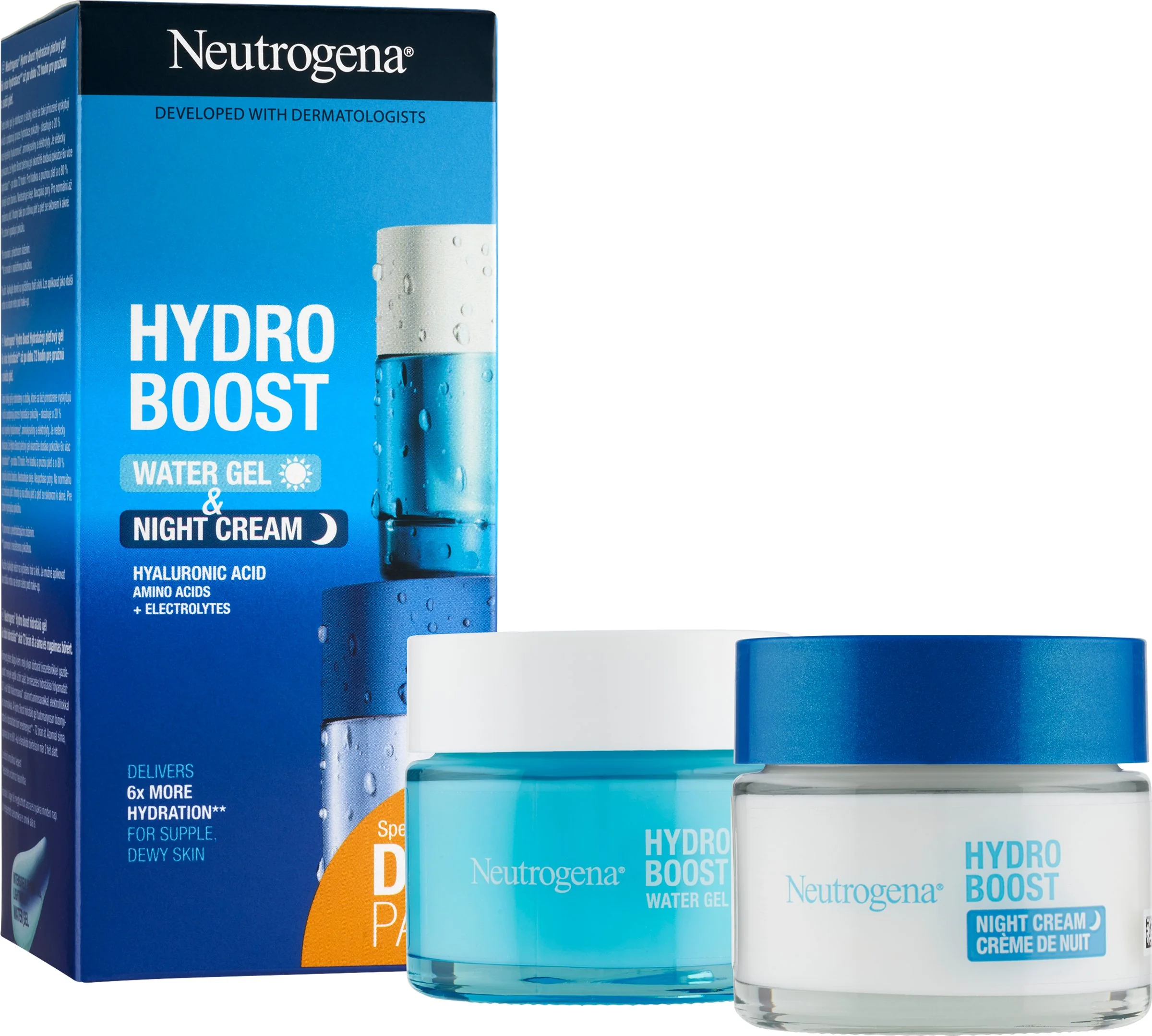 NEUTROGENA® Hydro Boost DUOPack hydratačný pleťový gél + nočný krém 2x50ml 2×50ml, hydratačný krém