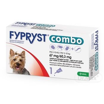 FYPRYST combo 67 mg/60,3 mg PSY 2-10 KG 1×0,67 ml, prípravok proti blchám