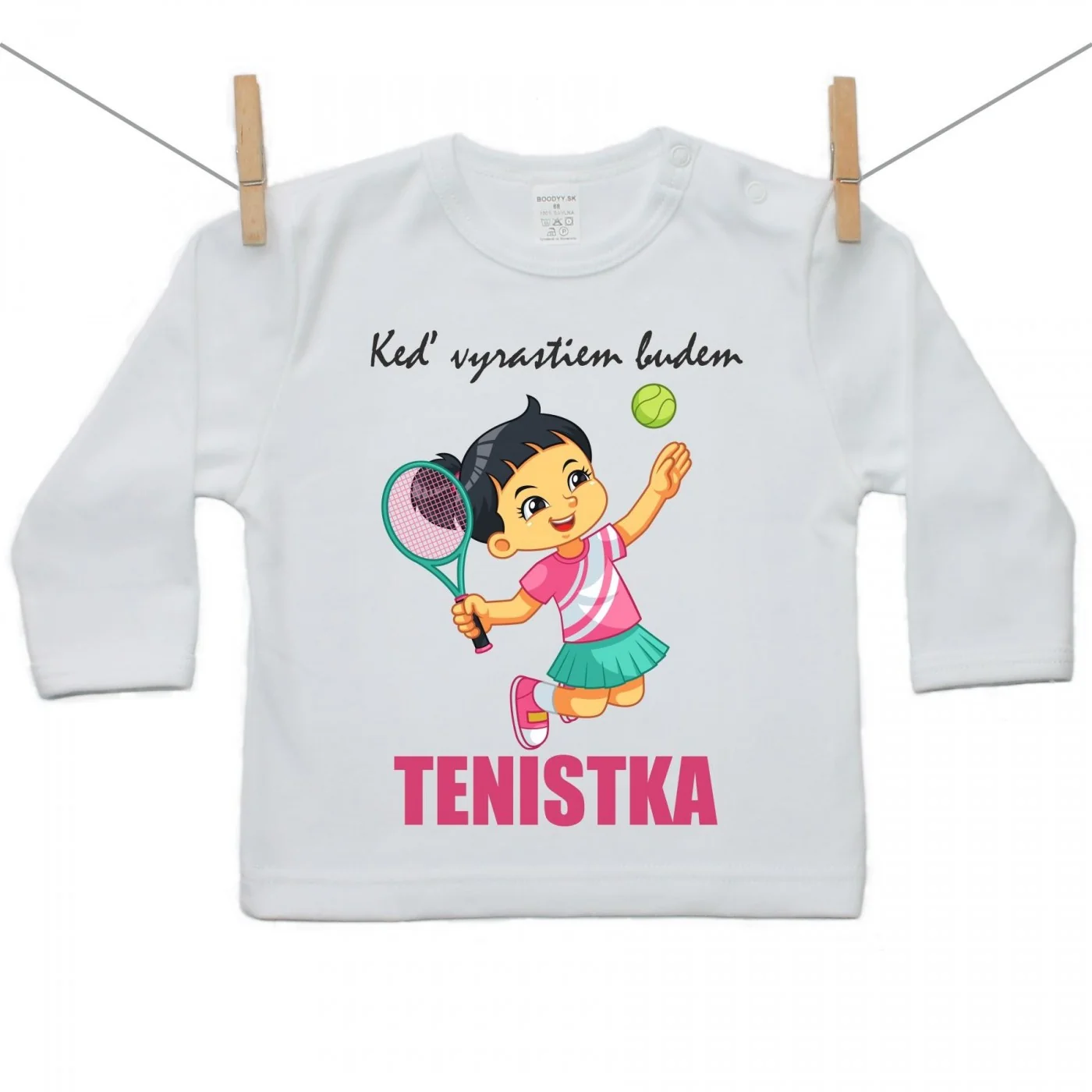 Boodyy Tričko s dlhým rukávom Keď vyrastiem budem tenistka Veľkosť: 98