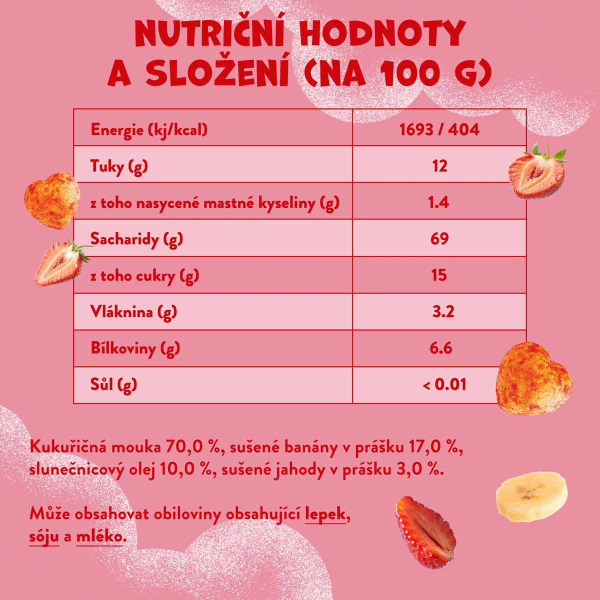 Goodies chrumky srdiečka banán a jahoda 30 g