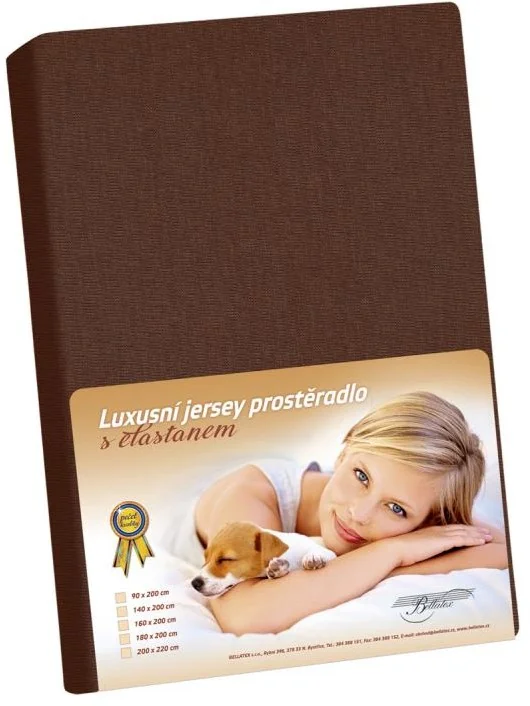 Jersey s elastanom prestieradlo 100x200 318 tm. hnedá KL8 1×1 ks, posteľná plachta