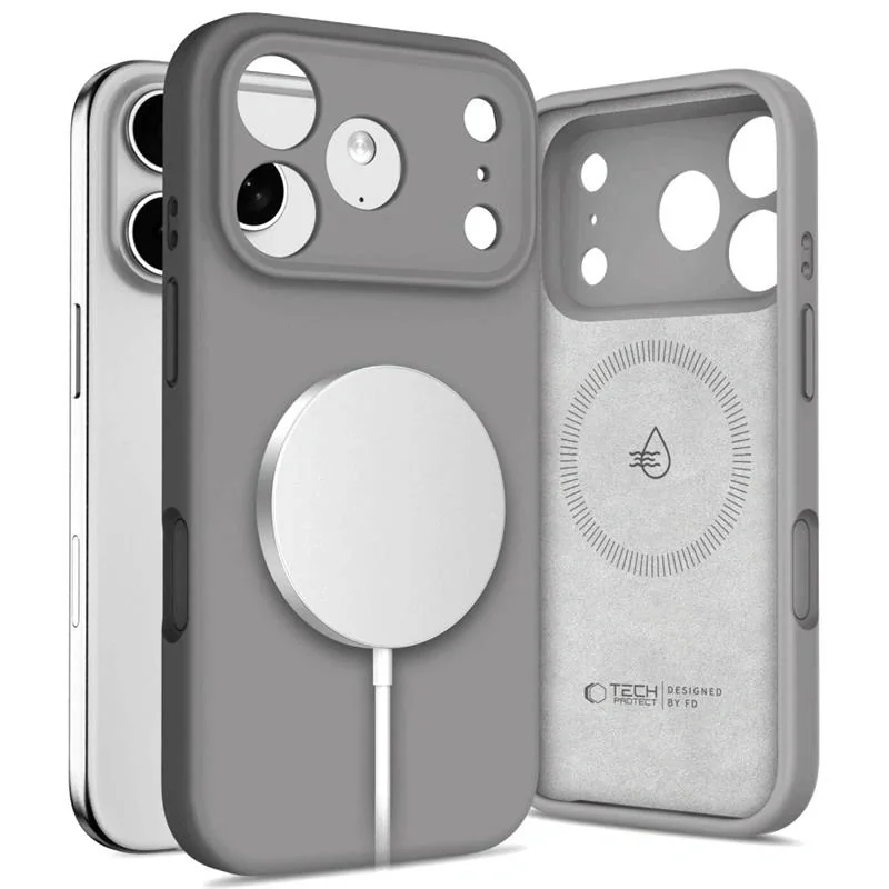 Tech-Protect Silicone MagSafe kryt na iPhone 17 Pro Max, šedý