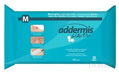 Addermis biActiv M Vlhčené rukavice 1×40 ks, vlhčené rukavice