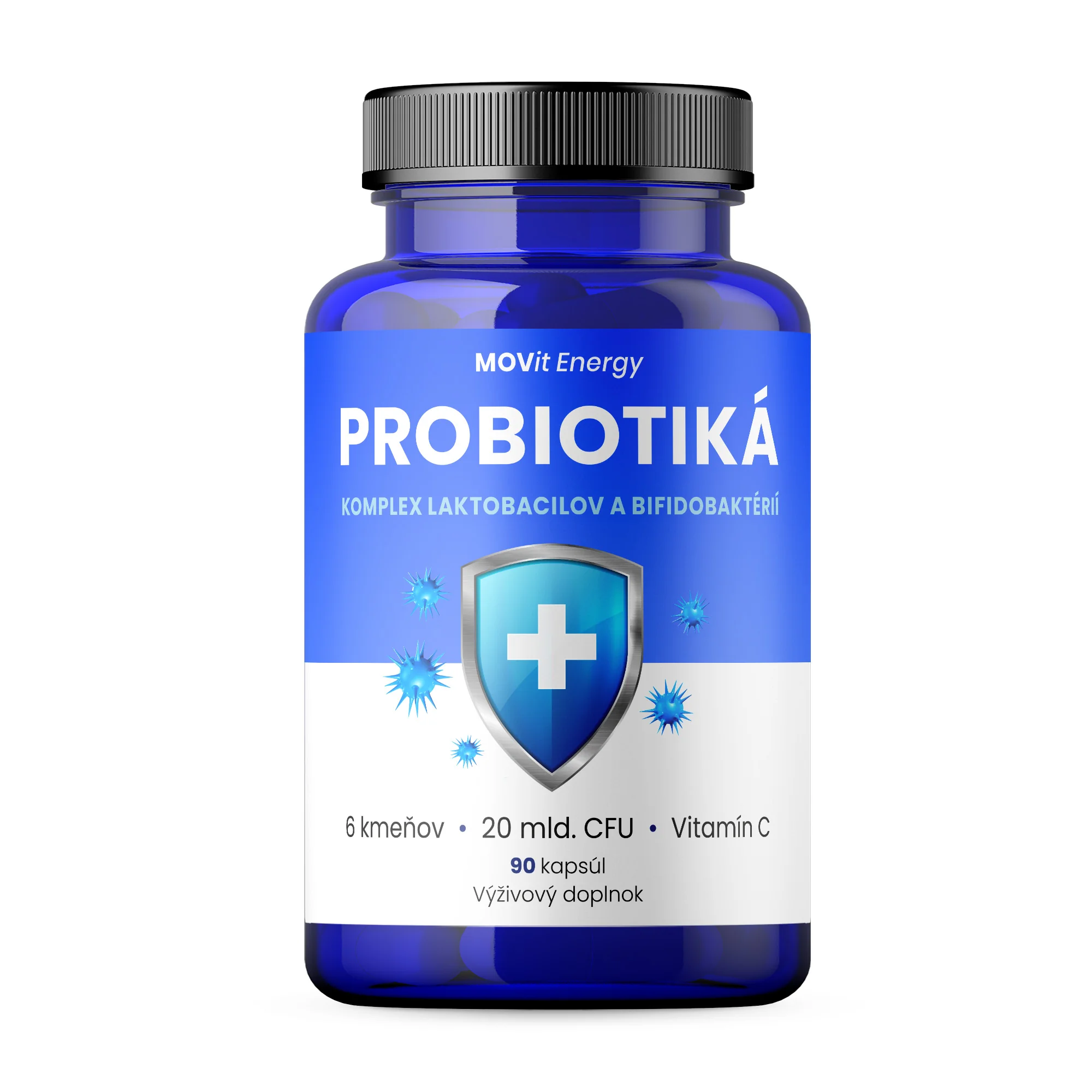 MOVit Probiotiká, komplex laktobacilov a bifidobakterií, 90 vegánskych kapsúl