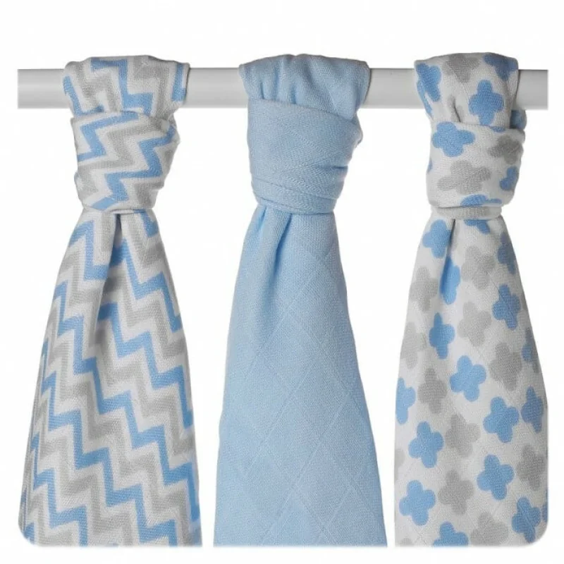 XKKO BMB Bambusová plienka Scandinavian Baby Blue, 70x70, MIX 3ks 