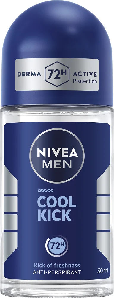 NIVEA MEN Anti-perspirant COOL KICK 1×50 ml, guľôčkový antiperspirant, 48 h výdrž