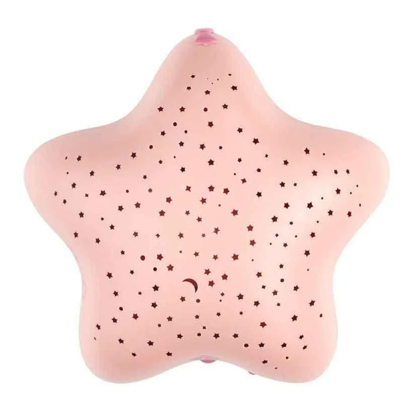 Magický hviezdny projektor nočnej oblohy s melódiou na batérie - Star Pink