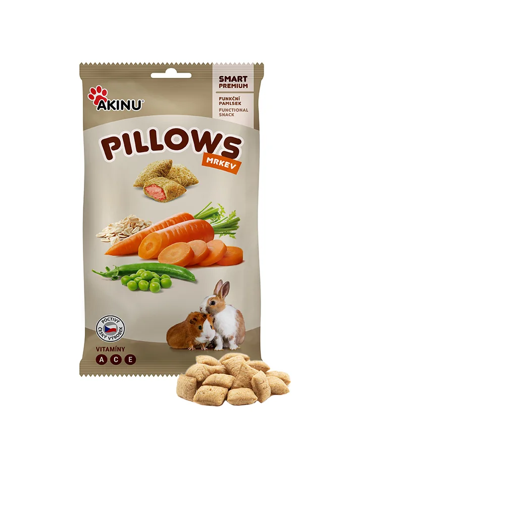 Akinu PILLOWS Vankúše s mrkvou pre hlodavce 11 x 40 g