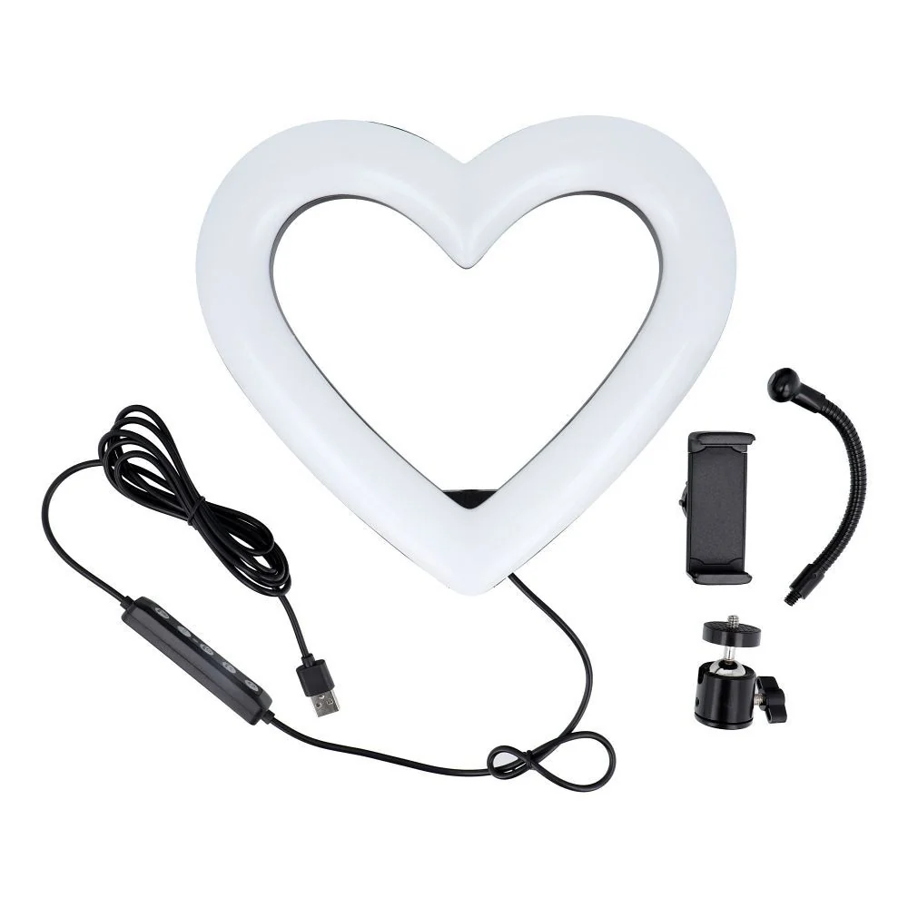 MG Heart Ring kruhové LED svetlo 10'' + statív 2.1 m, čierny