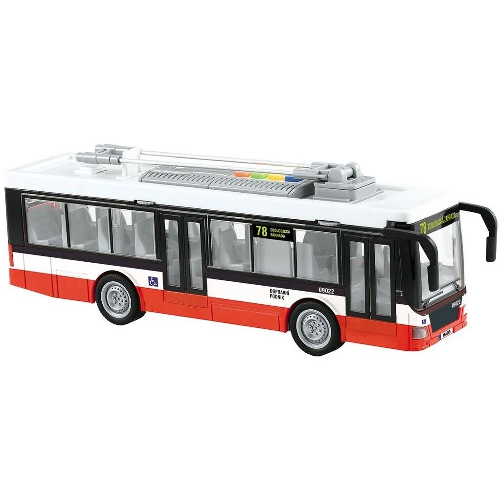 MADE - Trolejbus, hovorí česky a svieti, 28 cm